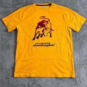 Lamborghini, men’s big bull logo (sun colored ) size medium t-shirt 100% cotton